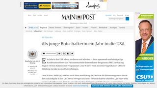 
                            9. Als junge Botschafterin ein Jahr in die USA - Main-Post