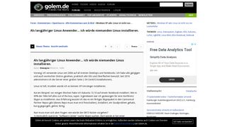 
                            11. Als langjähriger Linux Anwender... ich würde niemanden Linux ...