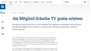 
                            4. Als Mitglied Schalke TV gratis erleben - Fußball - Schalke 04