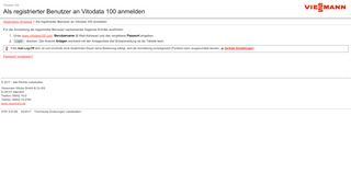 
                            3. Als registrierter Benutzer an Vitodata 100 anmelden