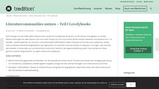 
                            3. Als Self-Publisher Lovelybooks nutzen - Tredition