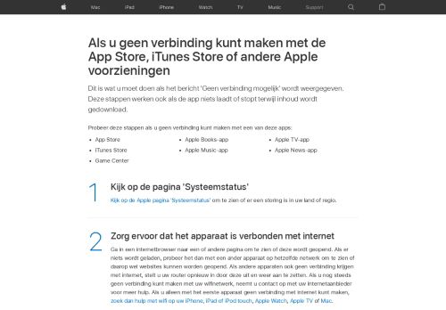 
                            5. Als u geen verbinding kunt maken met de App Store ... - Apple Support