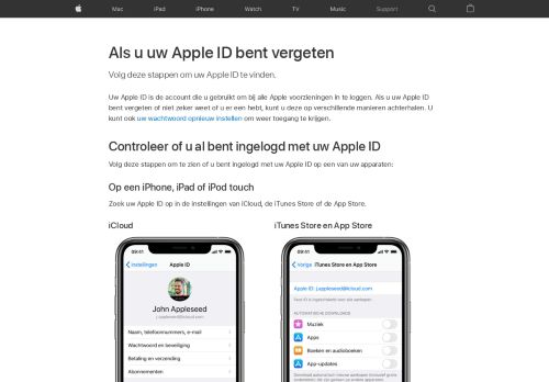 
                            4. Als u uw Apple ID bent vergeten - Apple Support