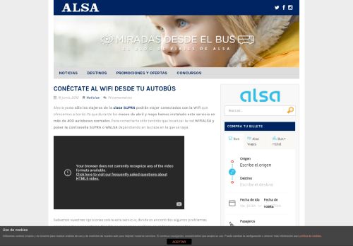 
                            2. Alsa.es | Conéctate al Wifi desde tu autobús - Miradas desde el Bus