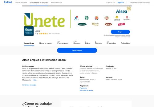 
                            5. Alsea Empleo e información laboral | Indeed.com.mx