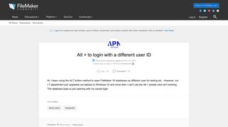 
                            1. Alt + to login with a different user ID | FileMaker Community