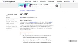 
                            8. Altcoin - Investopedia