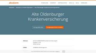 
                            10. Alte Oldenburger Kündigungsadresse und Kontaktdaten - Aboalarm