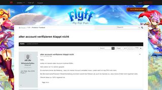 
                            1. alter account verifizieren klappt nicht - Forums