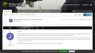 
                            12. Alter Minecraft Account - Wie reaktivieren? - Hilfe - Minecraft Forum