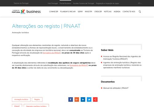 
                            7. Alterações ao registo | RNAAT - Turismo de Portugal