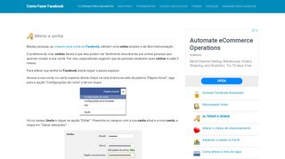 
                            7. Alterar a senha - Como Fazer Facebook