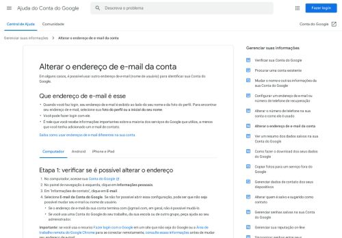 
                            3. Alterar o endereço de e-mail da conta - Computador - Ajuda do ...