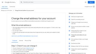 
                            1. Alterar o endereço de e-mail da conta - Computador ... - Google Support