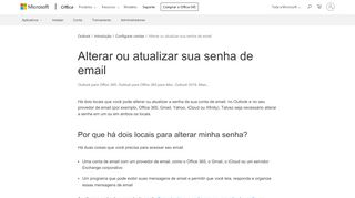 
                            8. Alterar ou atualizar sua senha de email - Suporte do Office