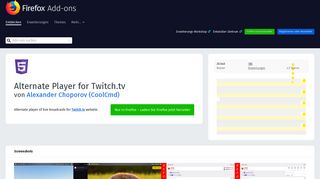 
                            3. Alternate Player for Twitch.tv – Holen Sie sich diese ... - Firefox Add-ons