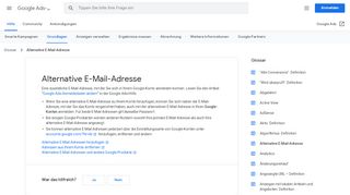 
                            1. Alternative E-Mail-Adresse - Google Ads-Hilfe - Google Support
