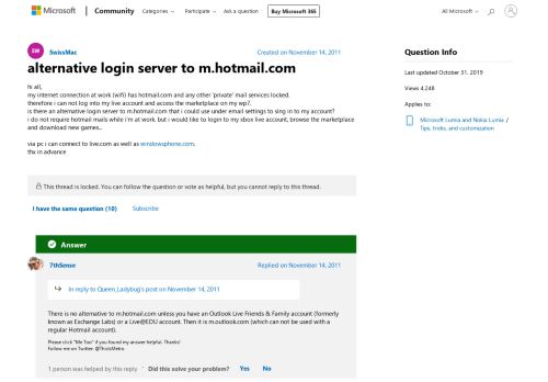 
                            3. alternative login server to m.hotmail.com - Microsoft Community