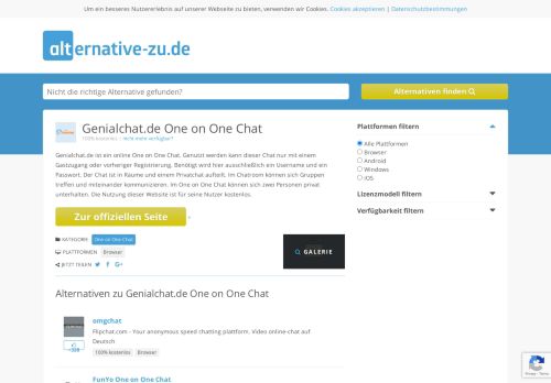 
                            2. Alternativen zu Genialchat.de One on One Chat - Die besten ...