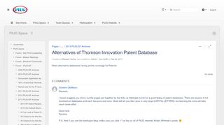 
                            13. Alternatives of Thomson Innovation Patent Database - PIUG Space ...