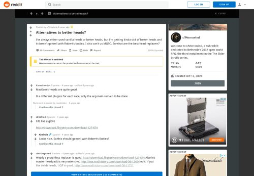 
                            9. Alternatives to better heads? : Morrowind - Reddit