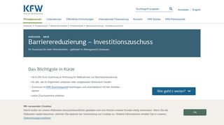 
                            3. Altersgerecht Umbauen - Investitionszuschuss ... - KfW