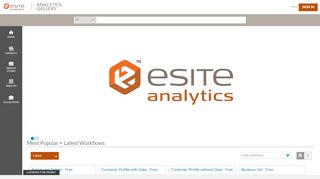 
                            9. Alteryx Analytics Gallery | Public Gallery - eSite Analytics