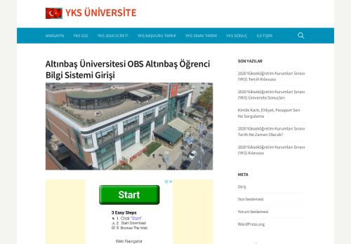 
                            4. Altınbaş Üniversitesi OBS Altınbaş Öğrenci Bilgi Sistemi Girişi – YKS ...
