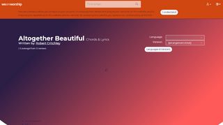 
                            7. Altogether Beautiful Lyrics & Chords | WeAreWorship USA