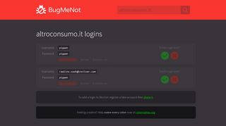 
                            8. altroconsumo.it passwords - BugMeNot