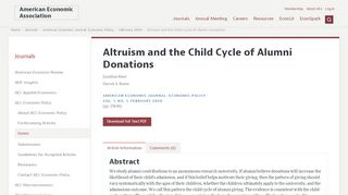 
                            11. Altruism and the Child Cycle of Alumni Donations