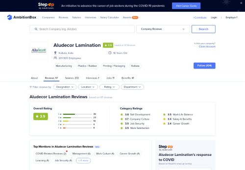 
                            4. Aludecor Lamination Reviews by Employees | AmbitionBox