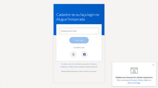 
                            2. AlugueTemporada: Fazer Login