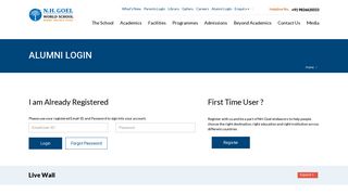 
                            2. Alumini Login - NH Goel World School