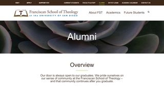 
                            12. Alumni & Clare of Assisi | Franciscan School of Theology