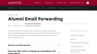 
                            10. Alumni Email Forwarding · Technology Help · Lafayette College