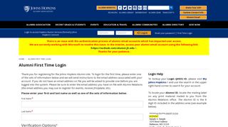 
                            5. Alumni First Time Login | Johns Hopkins Alumni