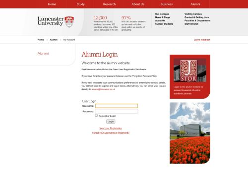 
                            4. Alumni login - Lancaster University