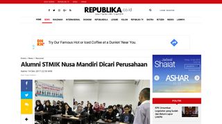 
                            10. Alumni STMIK Nusa Mandiri Dicari Perusahaan | Republika Online