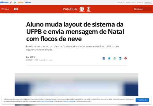 
                            13. Aluno muda layout de sistema da UFPB e envia mensagem de Natal ...