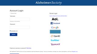 
                            10. Alzheimer Society: Account Sign-In