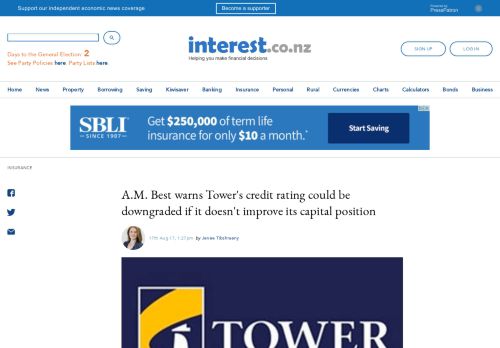 
                            13. A.M. Best warns Tower's credit rating could be downgraded if it doesn't ...