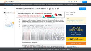 
                            11. Am I being hacked??? And what to do to get out of it? - Stack Overflow