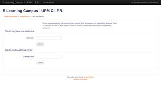 
                            7. Am uitat parola - E-Learning Campus - UPM CIFR