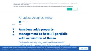 
                            6. Amadeus Acquires Itesso | Amadeus Hospitality