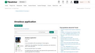 
                            11. Amadeus application - Air Travel Forum - TripAdvisor