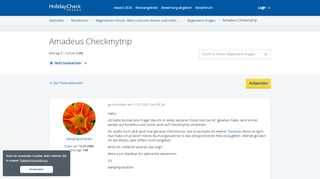 
                            9. Amadeus Checkmytrip | Allgemeine Fragen Forum • HolidayCheck