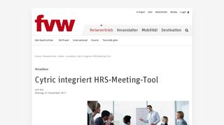 
                            11. Amadeus: Cytric integriert HRS-Meeting-Tool - FVW.de