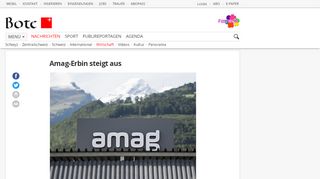 
                            10. Amag-Erbin steigt aus | Wirtschaft | Bote der Urschweiz