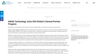 
                            11. AMAG Technology Joins HID Global's Channel Partner Program ...